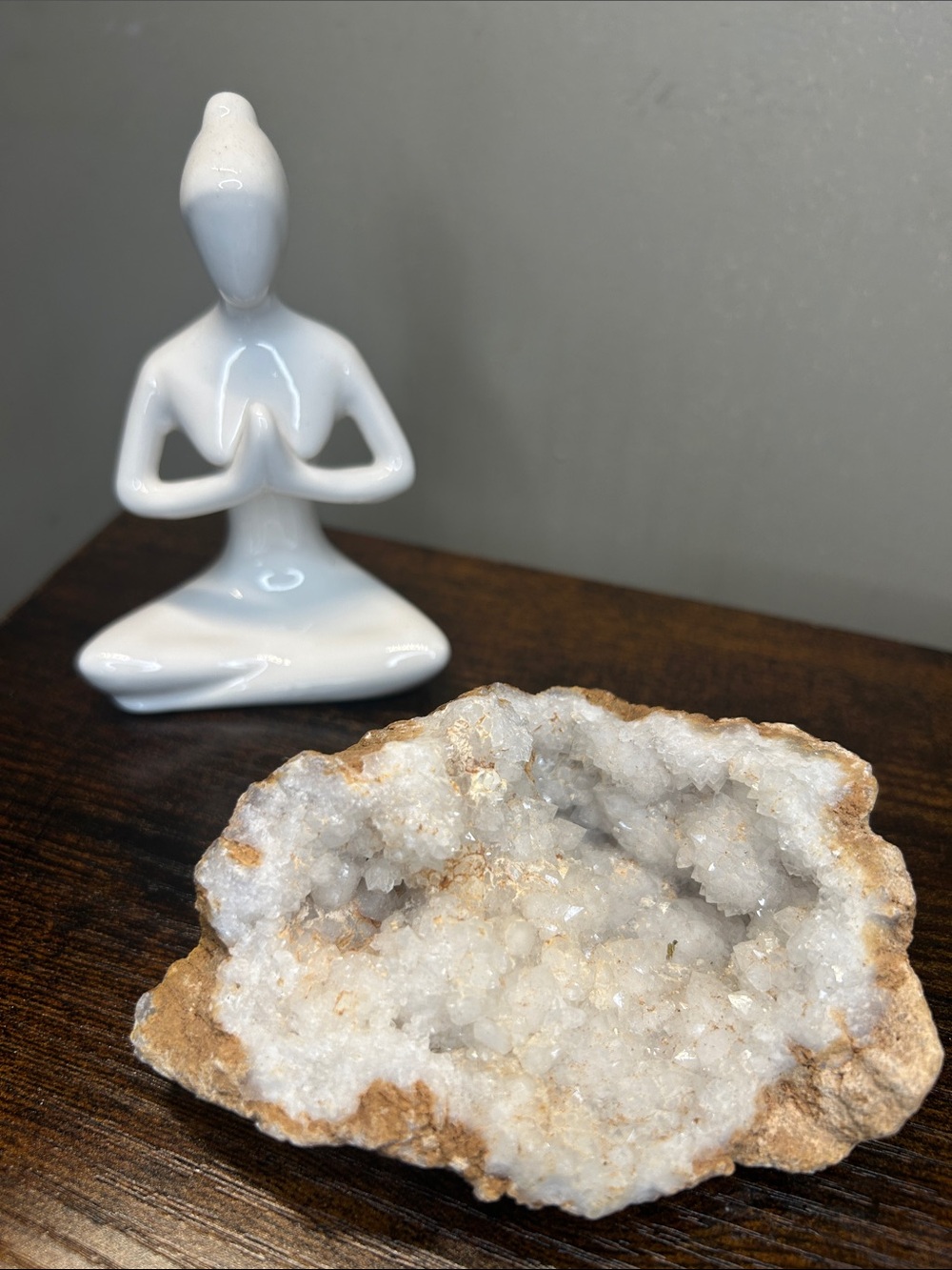 White Quartz Crystal Geode